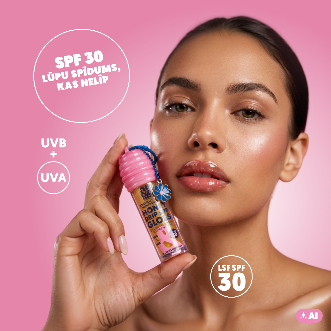 Honey Drip lūpu spīdums ar SPF 30