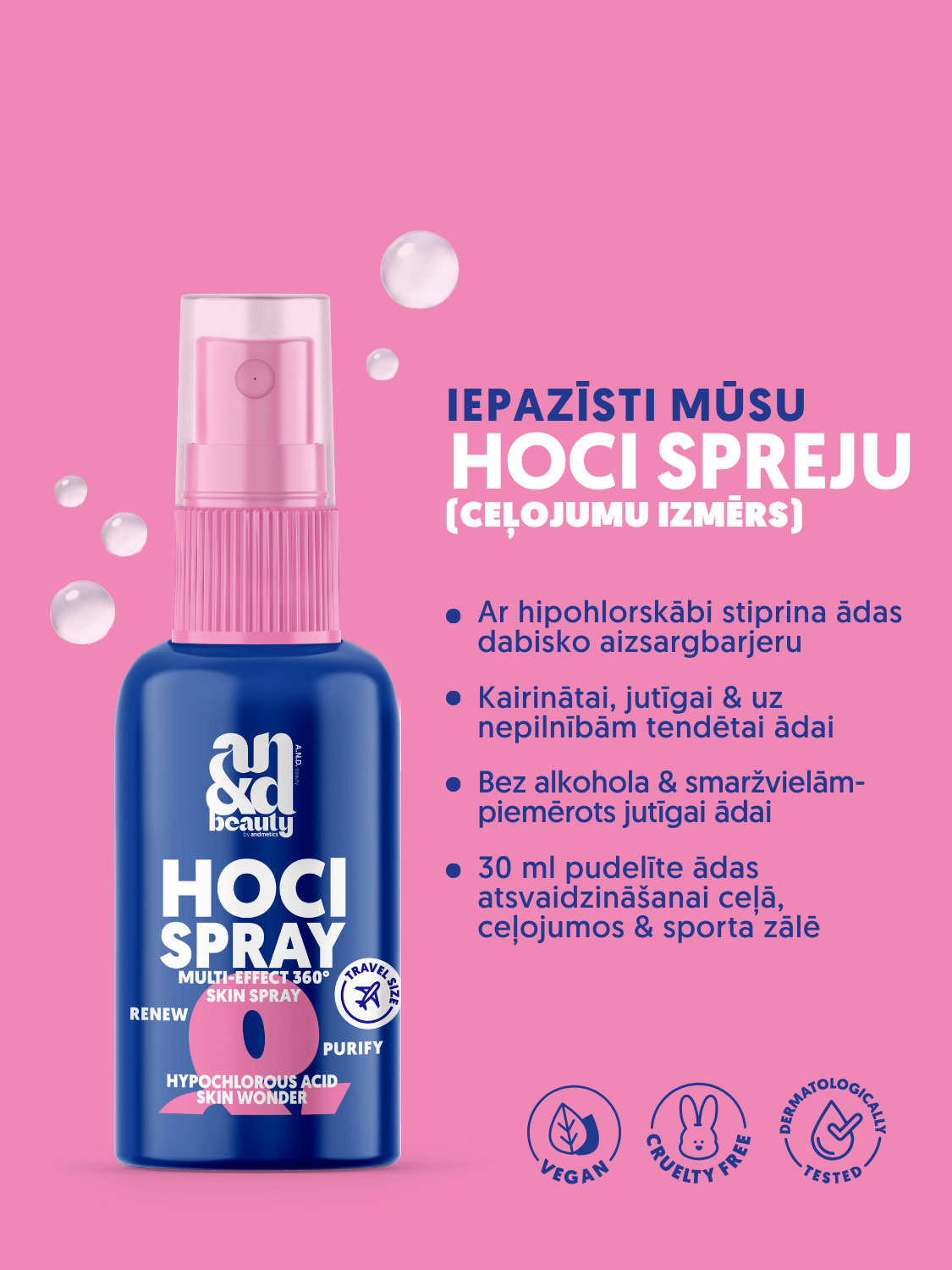 HOCL sprejs, ceļojumu izmērā