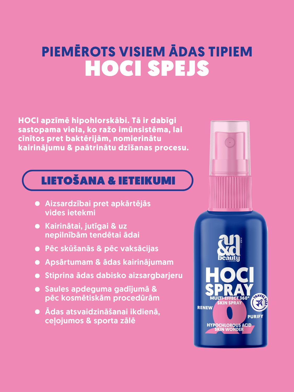 HOCL sprejs, ceļojumu izmērā