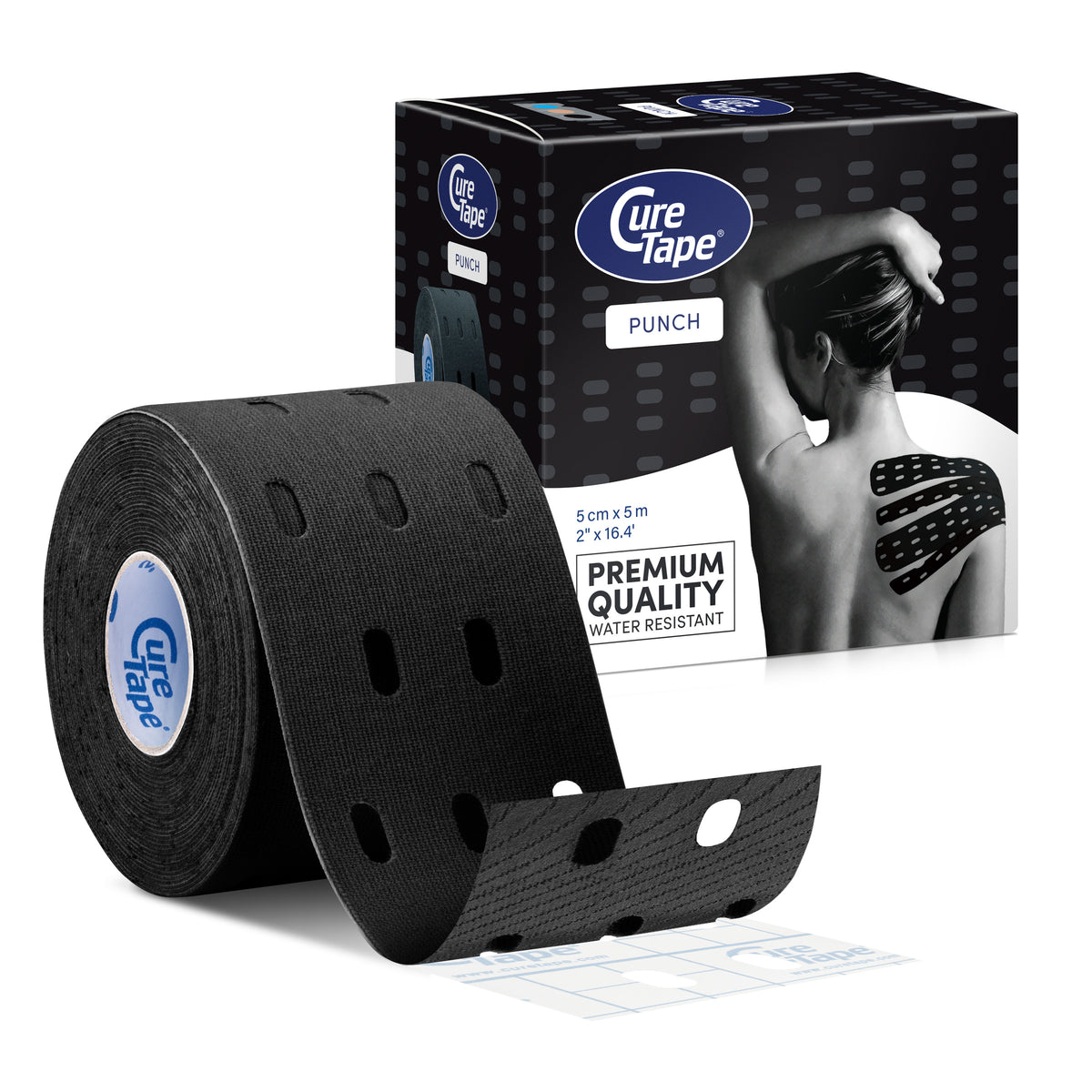 CureTape® Punch 5 cm x 5 m, melnā krāsā