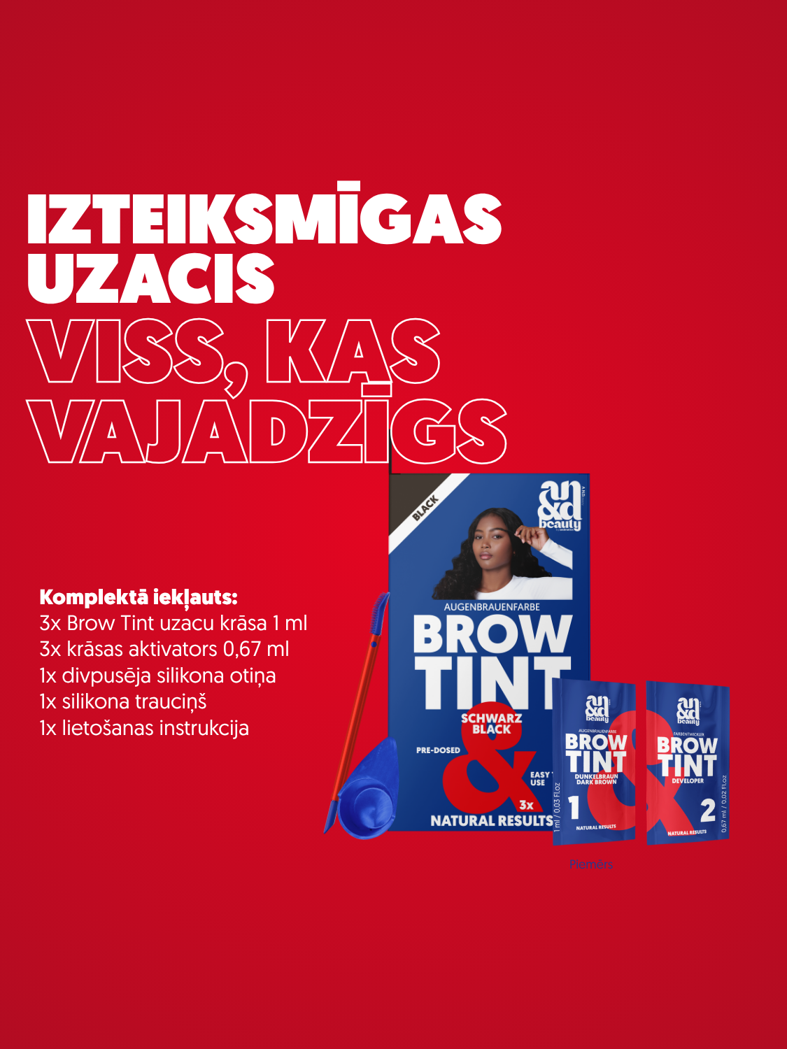 Uzacu krāsošanas komplekts tumši blondā tonī