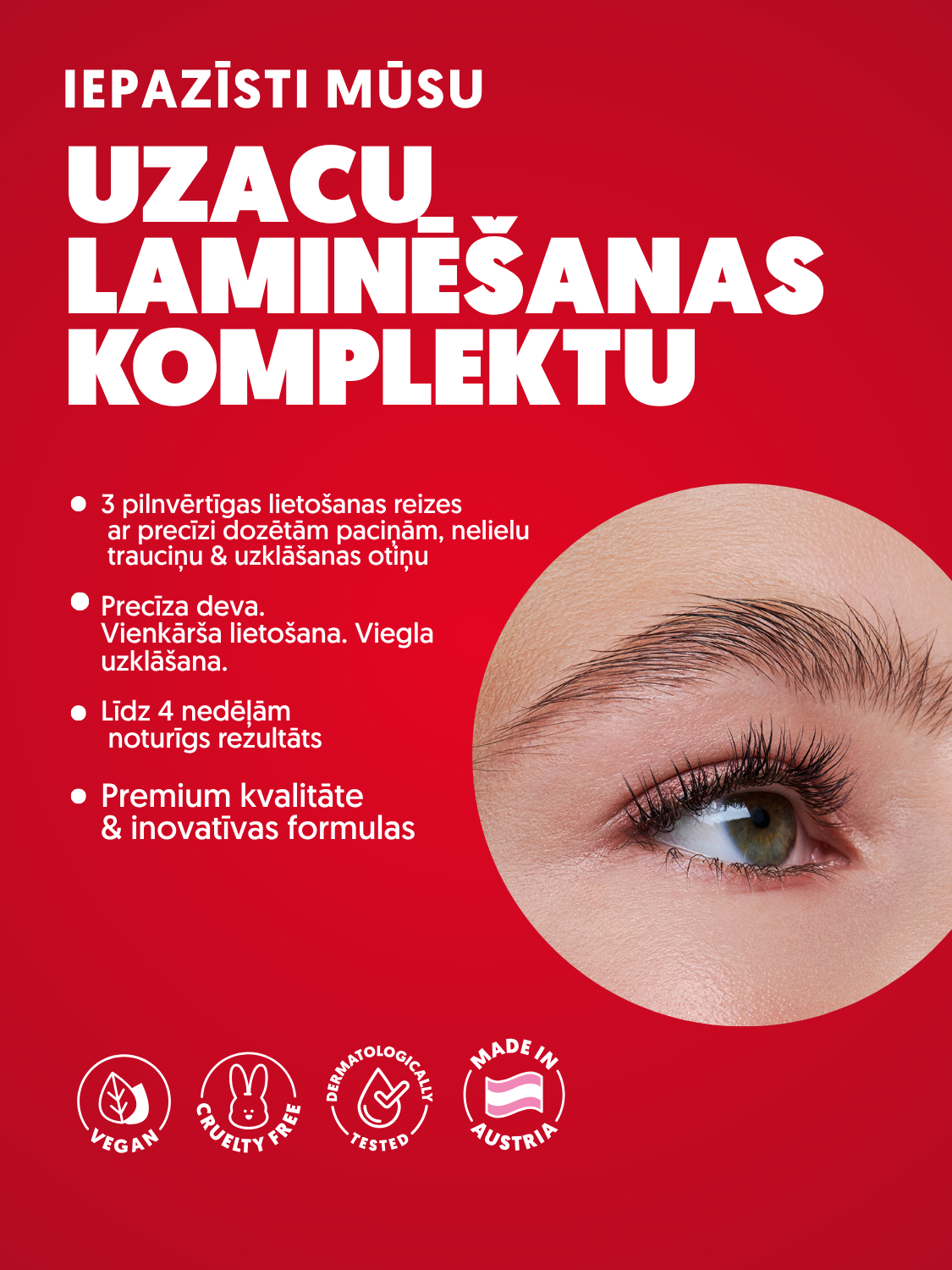 Uzacu laminēšanas komplekts