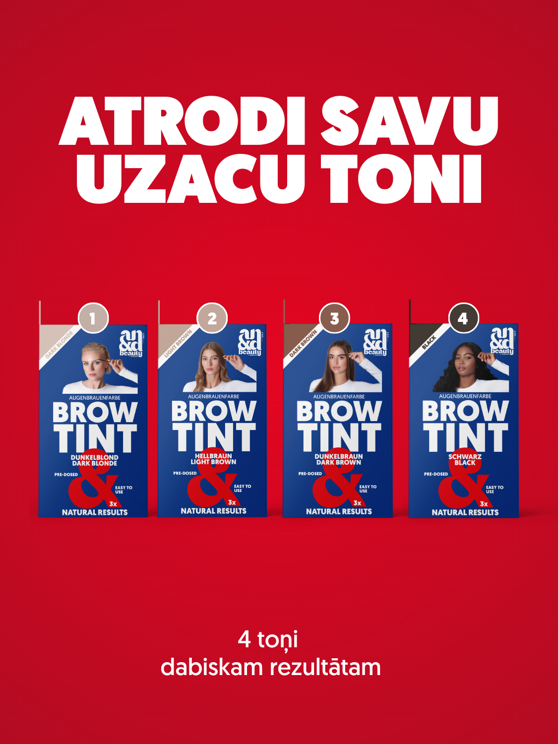 Uzacu krāsošanas komplekts tumši blondā tonī