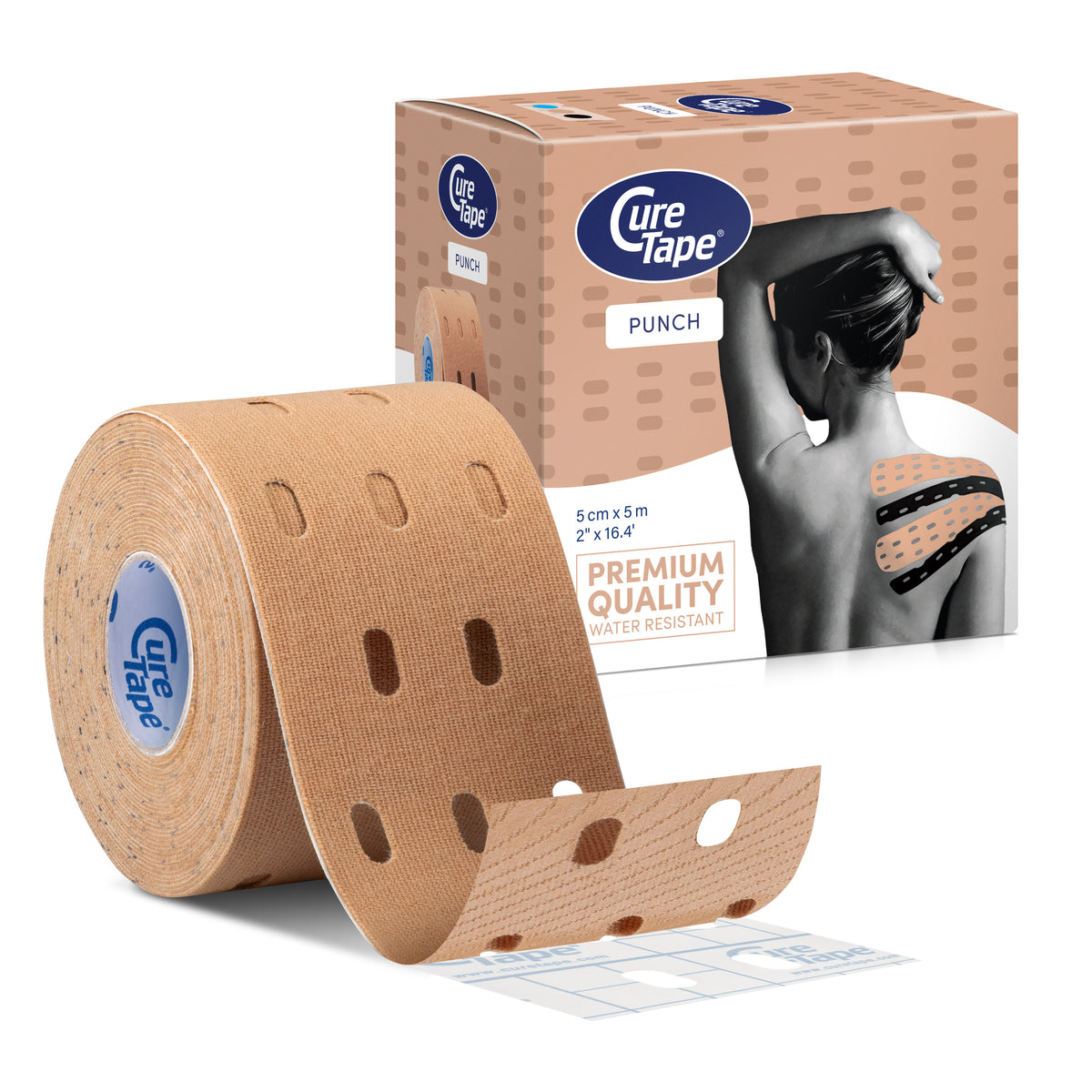 CureTape® Punch 5 cm x 5 m, bēšā krāsā