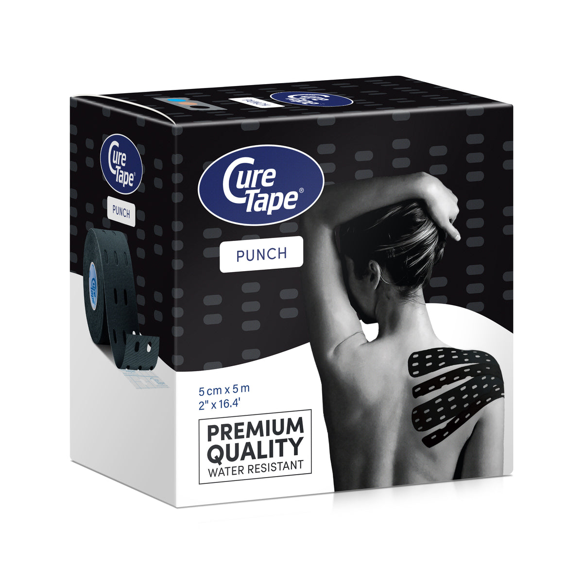 CureTape® Punch 5 cm x 5 m, melnā krāsā