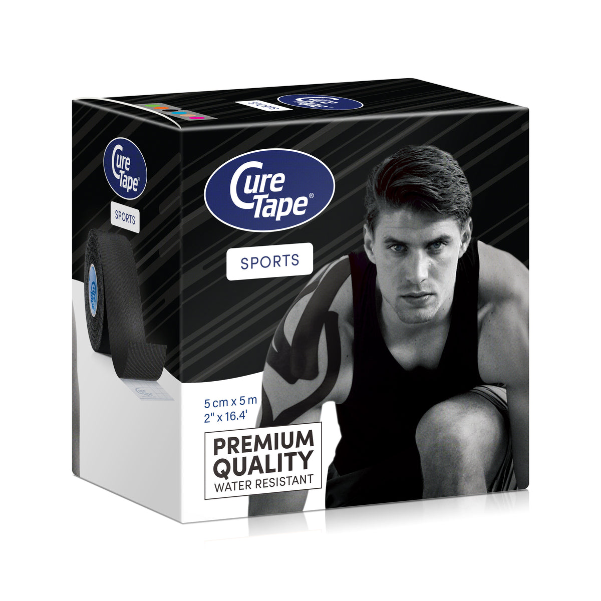 CureTape® Sports 5 cm x 5 m, melnā krāsā